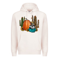Pale Pink sunflower cactus pumpkin fall Premium Hoodie - RanaPortraitStore