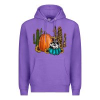 Purple sunflower cactus pumpkin fall Premium Hoodie - RanaPortraitStore