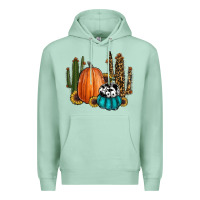 Sunflower Cactus Pumpkin Fall Premium Hoodie | Teevron