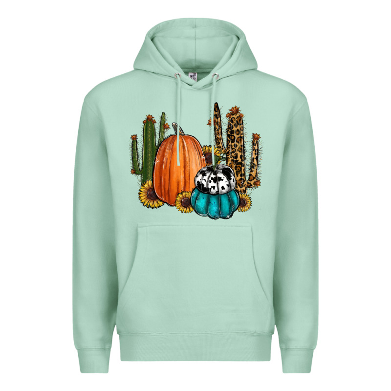 Sunflower Cactus Pumpkin Fall Premium Hoodie by RanaPortraitStore | Teevron