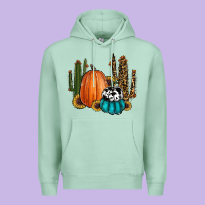 Sunflower Cactus Pumpkin Fall Premium Hoodie Designed By Ranaportraitstore