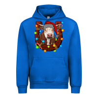 Cobalt christmas horseshoe with hereford cow Urban Hoodie - RanaPortraitStore