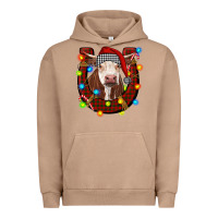 Pigment Burro christmas horseshoe with hereford cow Urban Hoodie - RanaPortraitStore