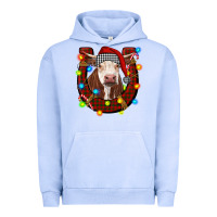 Pigment Grape Ice christmas horseshoe with hereford cow Urban Hoodie - RanaPortraitStore