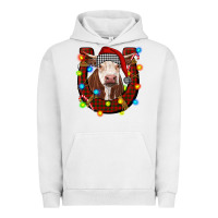 Pigment Lunar Rock christmas horseshoe with hereford cow Urban Hoodie - RanaPortraitStore