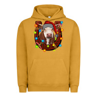 Pigment Peanut Butter christmas horseshoe with hereford cow Urban Hoodie - RanaPortraitStore