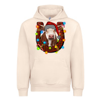 Sandshell christmas horseshoe with hereford cow Urban Hoodie - RanaPortraitStore