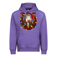 Tulip christmas horseshoe with hereford cow Urban Hoodie - RanaPortraitStore