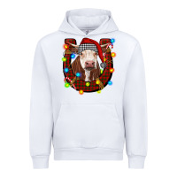 White christmas horseshoe with hereford cow Urban Hoodie - RanaPortraitStore