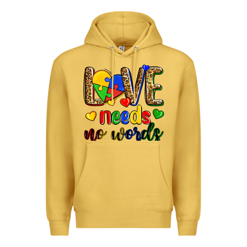 Love Needs No Words Premium Hoodie by Zillion Design Studio | Teevron