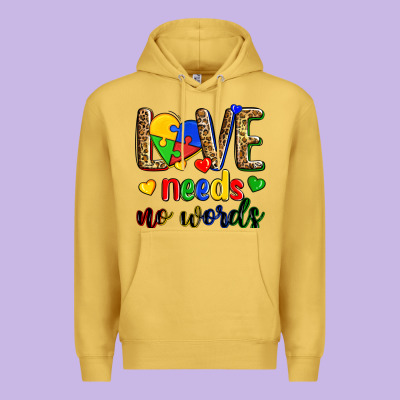 Love Needs No Words Premium Hoodie Designed By Zillion Design Studio
