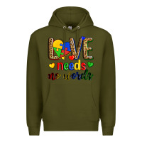 Army Green love needs no words Premium Hoodie - Zillion Design Studio