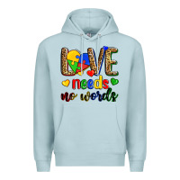 Blue Mist love needs no words Premium Hoodie - Zillion Design Studio