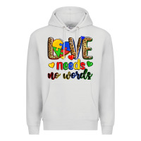 Dove Grey love needs no words Premium Hoodie - Zillion Design Studio