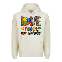 Oatmeal Heather love needs no words Premium Hoodie - Zillion Design Studio