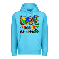 Ocean Blue love needs no words Premium Hoodie - Zillion Design Studio