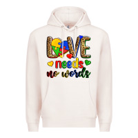 Pale Pink love needs no words Premium Hoodie - Zillion Design Studio
