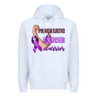 White Pancreatic Cancer Warrior Premium Hoodie - texasbilliewilder
