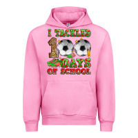 Fuchsia Pink i tackled 100 days of school soccer Urban Hoodie - Zillion Design Studio