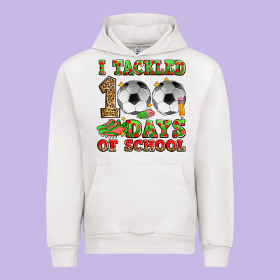 I Tackled 100 Days Of School Soccer Urban Hoodie Designed By Zillion Design Studio