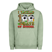 Pigment Oil Green i tackled 100 days of school soccer Urban Hoodie - Zillion Design Studio