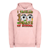 Pigment Salmon i tackled 100 days of school soccer Urban Hoodie - Zillion Design Studio