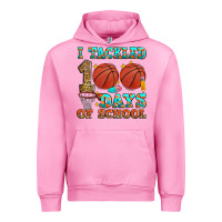 Fuchsia Pink i tackled 100 days of school basketball Urban Hoodie - Zillion Design Studio