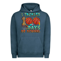 Pigment Midnight Navy i tackled 100 days of school basketball Urban Hoodie - Zillion Design Studio