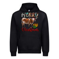 Black Texas Longhorn Merry Christmas Urban Hoodie - RanaPortraitStore