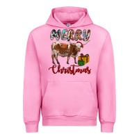Fuchsia Pink Texas Longhorn Merry Christmas Urban Hoodie - RanaPortraitStore