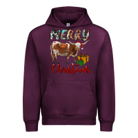 Mauve Wine Texas Longhorn Merry Christmas Urban Hoodie - RanaPortraitStore