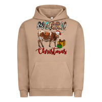 Pigment Burro Texas Longhorn Merry Christmas Urban Hoodie - RanaPortraitStore
