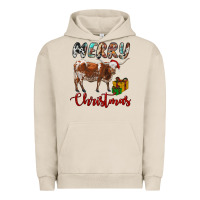 Pigment French Oak Texas Longhorn Merry Christmas Urban Hoodie - RanaPortraitStore