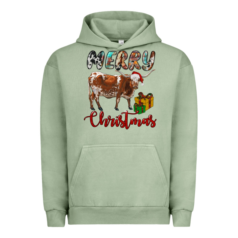 Texas Longhorn Merry Christmas Urban Hoodie by RanaPortraitStore | Teevron