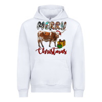 White Texas Longhorn Merry Christmas Urban Hoodie - RanaPortraitStore