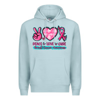Peace Love Cure Breast Cancer Awareness Premium Hoodie | Teevron