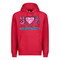 Cardinal Peace Love Cure Breast Cancer Awareness Premium Hoodie - texasbilliewilder