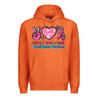 Carrot Peace Love Cure Breast Cancer Awareness Premium Hoodie - texasbilliewilder