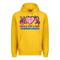 Lemon Peace Love Cure Breast Cancer Awareness Premium Hoodie - texasbilliewilder