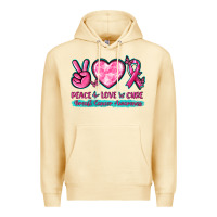 Pina Colada Peace Love Cure Breast Cancer Awareness Premium Hoodie - texasbilliewilder