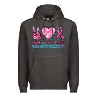 Smoke Peace Love Cure Breast Cancer Awareness Premium Hoodie - texasbilliewilder