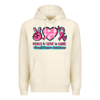 Tofu Peace Love Cure Breast Cancer Awareness Premium Hoodie - texasbilliewilder
