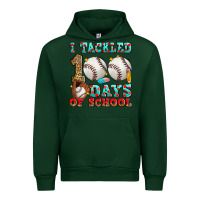 Forest Green i tackled 100 days of school baseball Urban Hoodie - Zillion Design Studio