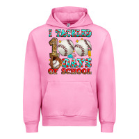 Fuchsia Pink i tackled 100 days of school baseball Urban Hoodie - Zillion Design Studio