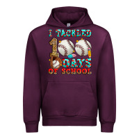 Mauve Wine i tackled 100 days of school baseball Urban Hoodie - Zillion Design Studio