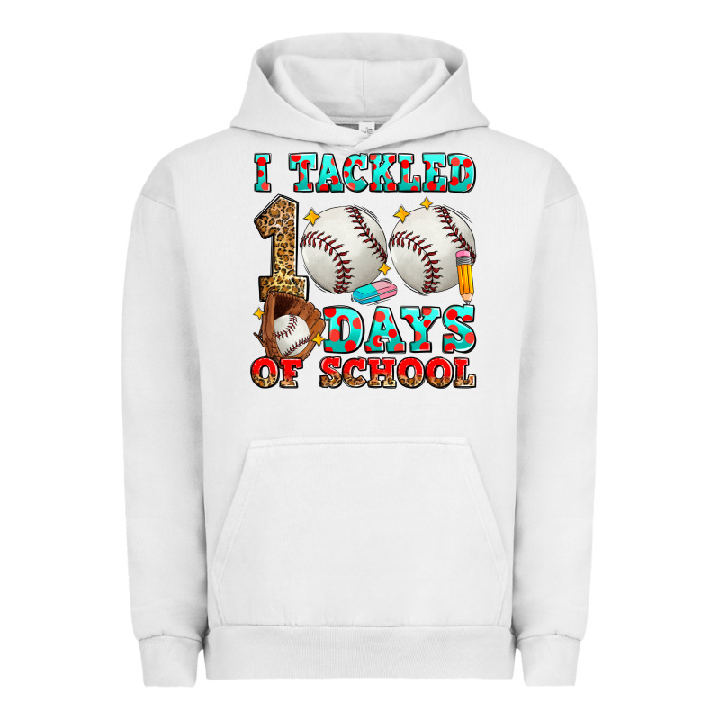 I Tackled 100 Days Of School Baseball Urban Hoodie by Zillion Design Studio | Teevron