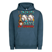 Pigment Midnight Navy i tackled 100 days of school baseball Urban Hoodie - Zillion Design Studio