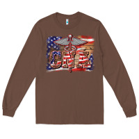 Chestnut patriotic nurse certified nurse  assistant medilcal symbol  background Long Sleeve Tee - BarkalooDesign