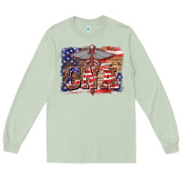 Matcha patriotic nurse certified nurse  assistant medilcal symbol  background Long Sleeve Tee - BarkalooDesign