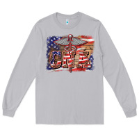 Moon Dust patriotic nurse certified nurse  assistant medilcal symbol  background Long Sleeve Tee - BarkalooDesign
